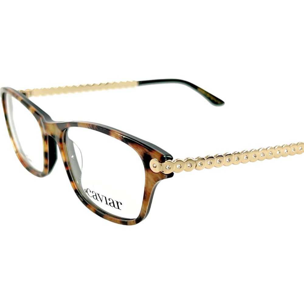 Caviar M2625 Womens Eyeglass Frame C31 Blond Leopard with Crystals 53-16 w Case